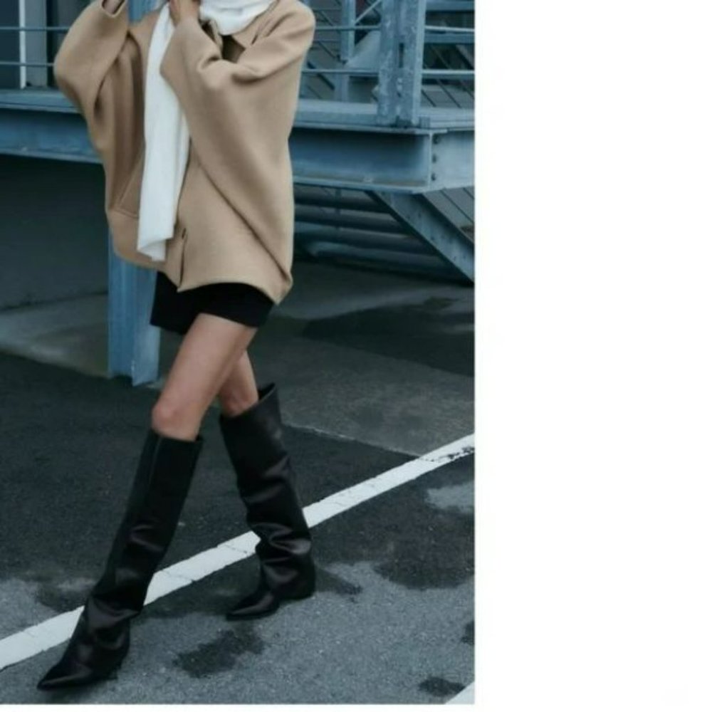 ZARA LEATHER GAITER BOOTS - Picture 11 of 12